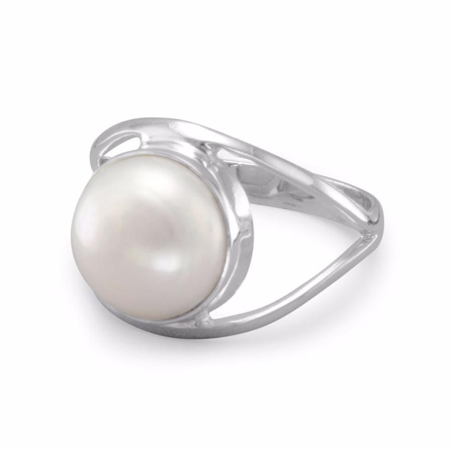 Cultured Freshwater Pearl Open Band Ring - SoMag2