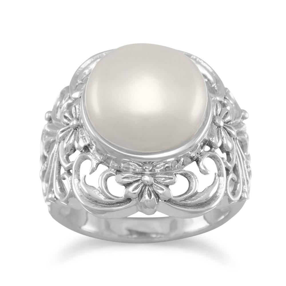 Ornate Cultured Freshwater Pearl Ring - SoMag2
