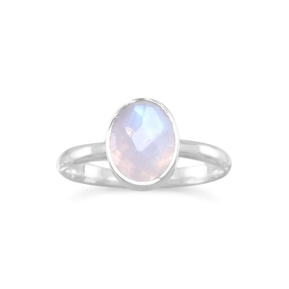 Faceted Moonstone Stackable Ring - SoMag2