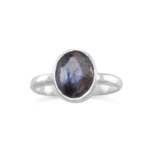 Load image into Gallery viewer, Faceted Labradorite Stackable Ring - SoMag2