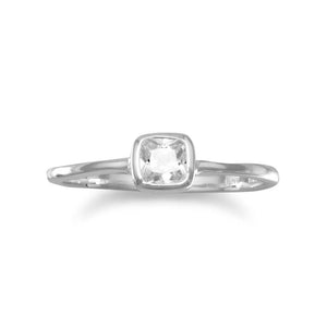 Silver Square Clear CZ Ring - SoMag2