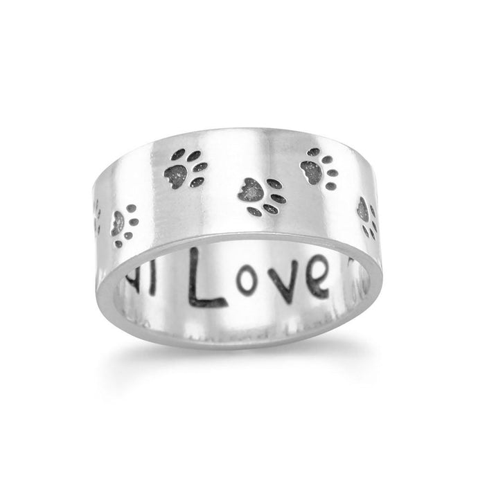 Oxidized Paw Print Band - SoMag2