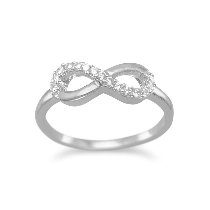 Rhodium Plated CZ Infinity Ring - SoMag2