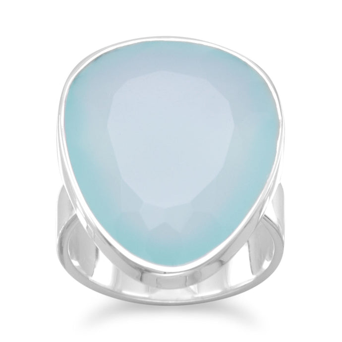 Freeform Sea Green Chalcedony Ring - SoMag2