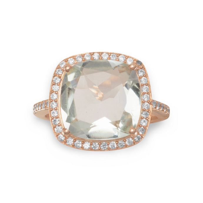 Rose Gold Plated Prasiolite Ring - SoMag2