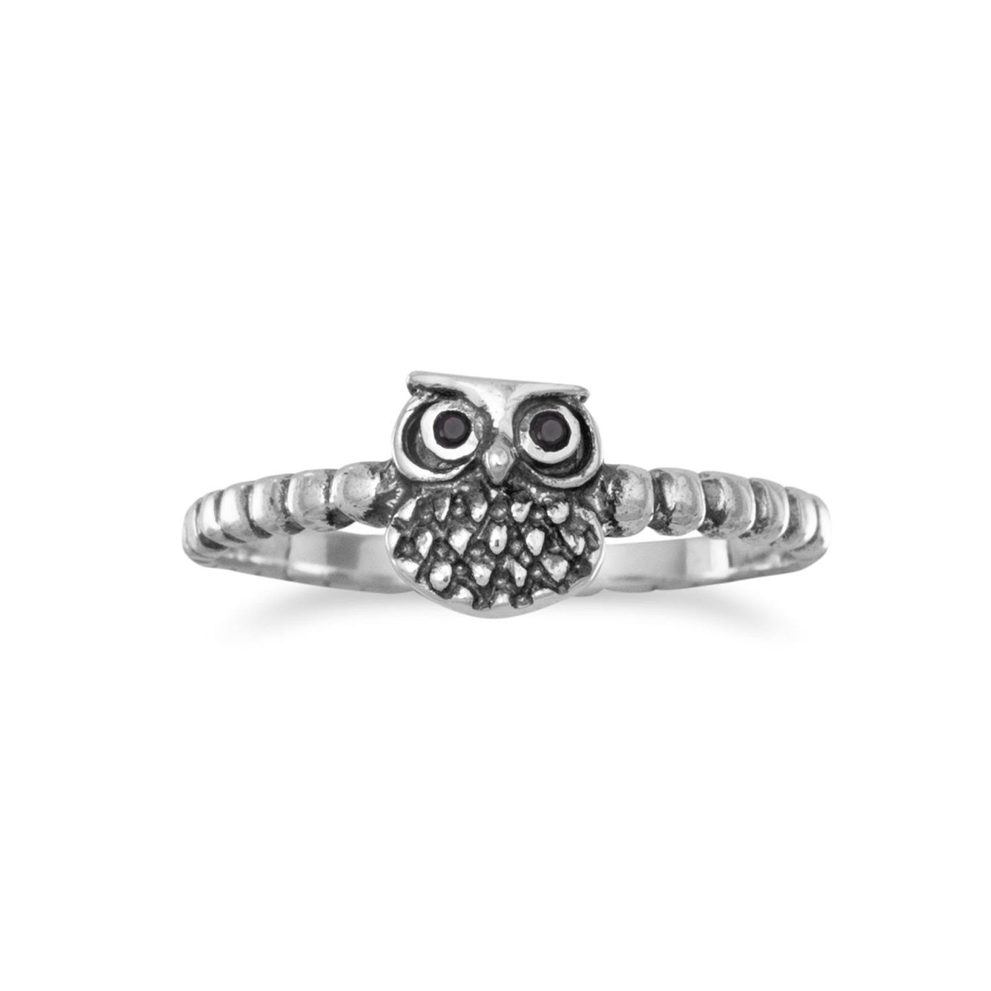 Oxidized Small Owl Ring - SoMag2