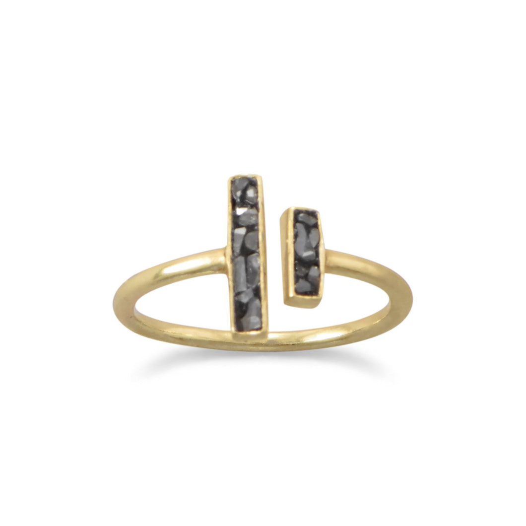 Gold Plated and Diamond Chip Ring - SoMag2