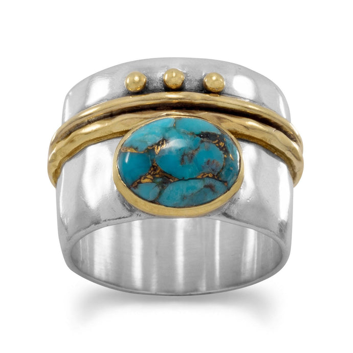 Two Tone Stabilized Turquoise Ring - SoMag2