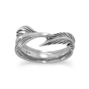 Oxidized Feather Wrap Ring - SoMag2