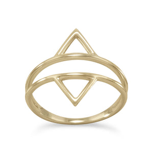 Gold Plated Double Triangle Ring - SoMag2