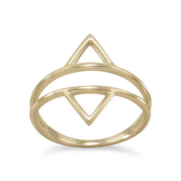 Gold Plated Double Triangle Ring - SoMag2