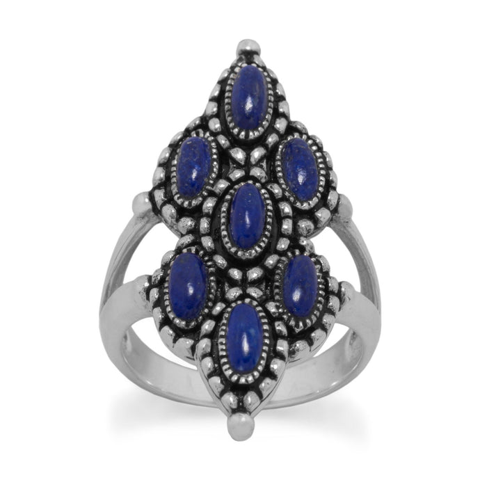 Ornate Oxidized Lapis Ring - SoMag2