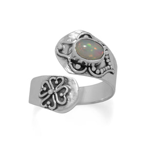 Oxidized Ethiopian Opal Wrap Ring - SoMag2