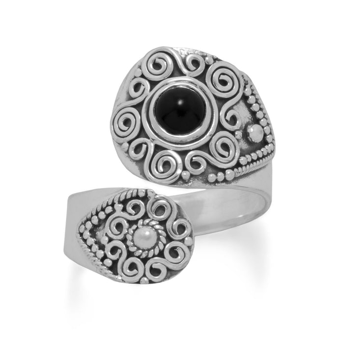 Oxidized Black Onyx Wrap Ring - SoMag2