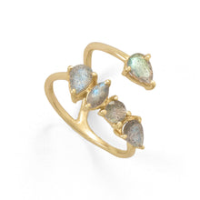 Load image into Gallery viewer, Gold Plated Labradorite Unique Wrap Ring - SoMag2