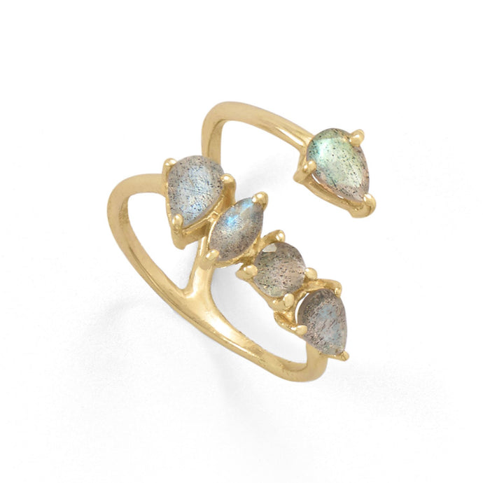 Gold Plated Labradorite Unique Wrap Ring - SoMag2