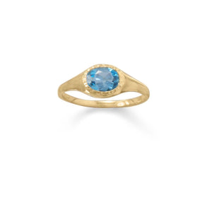 Gold Plated Blue Topaz Ring - SoMag2
