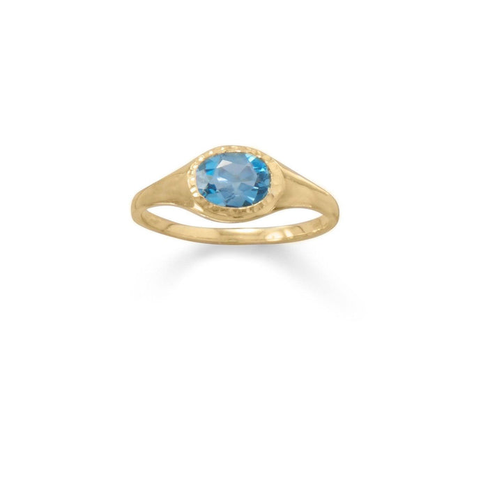 Gold Plated Blue Topaz Ring - SoMag2