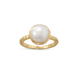 Gold Plated Cultured Freshwater Pearl Ring - SoMag2