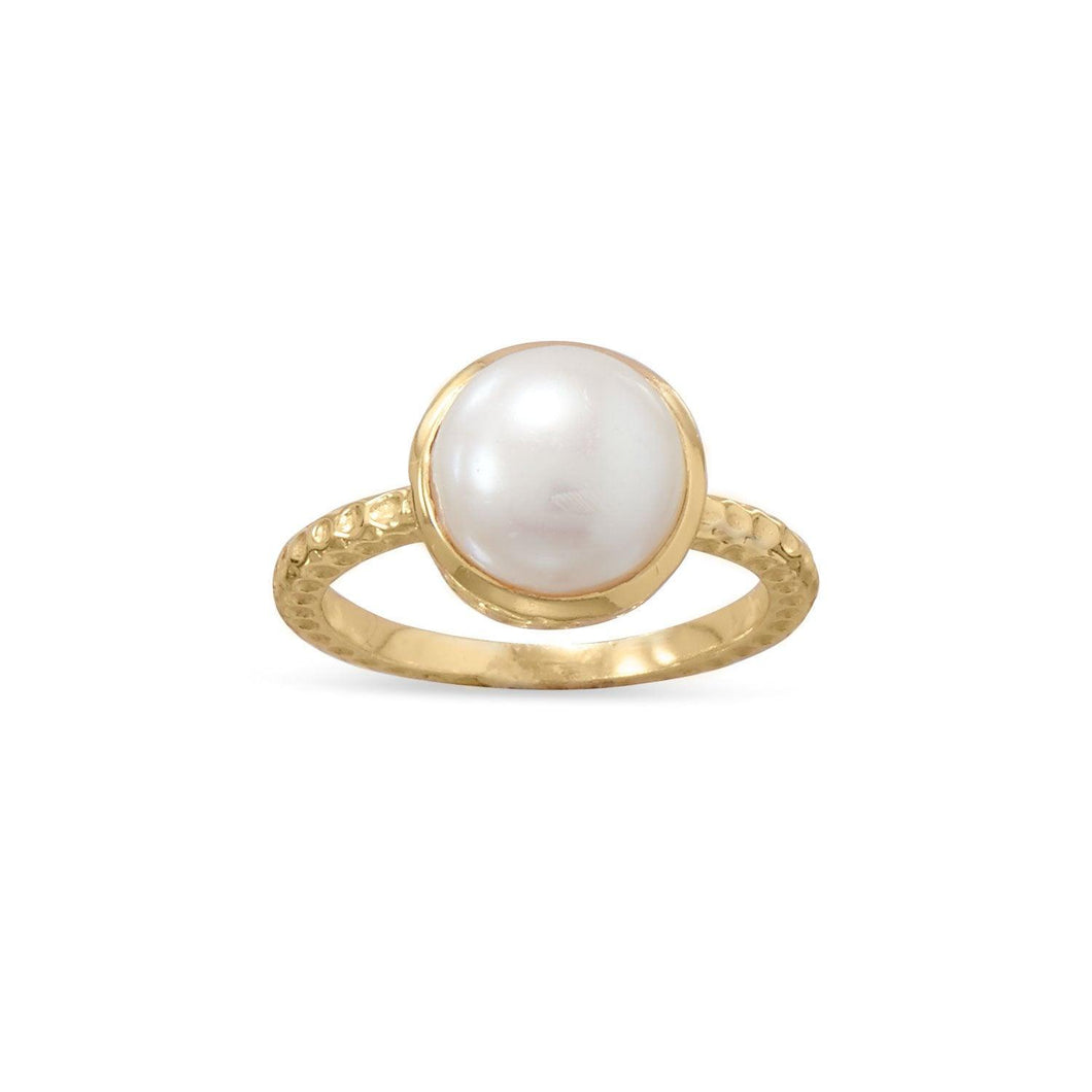 Gold Plated Cultured Freshwater Pearl Ring - SoMag2