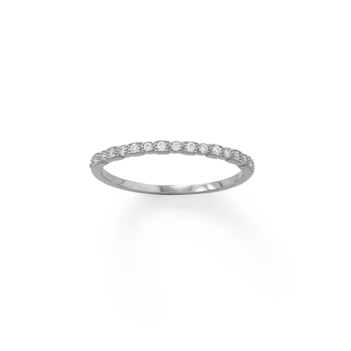 Rhodium Plated Thin CZ Ring - SoMag2