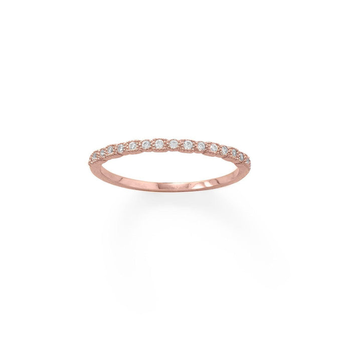 Rose Gold Plated Thin CZ Ring - SoMag2