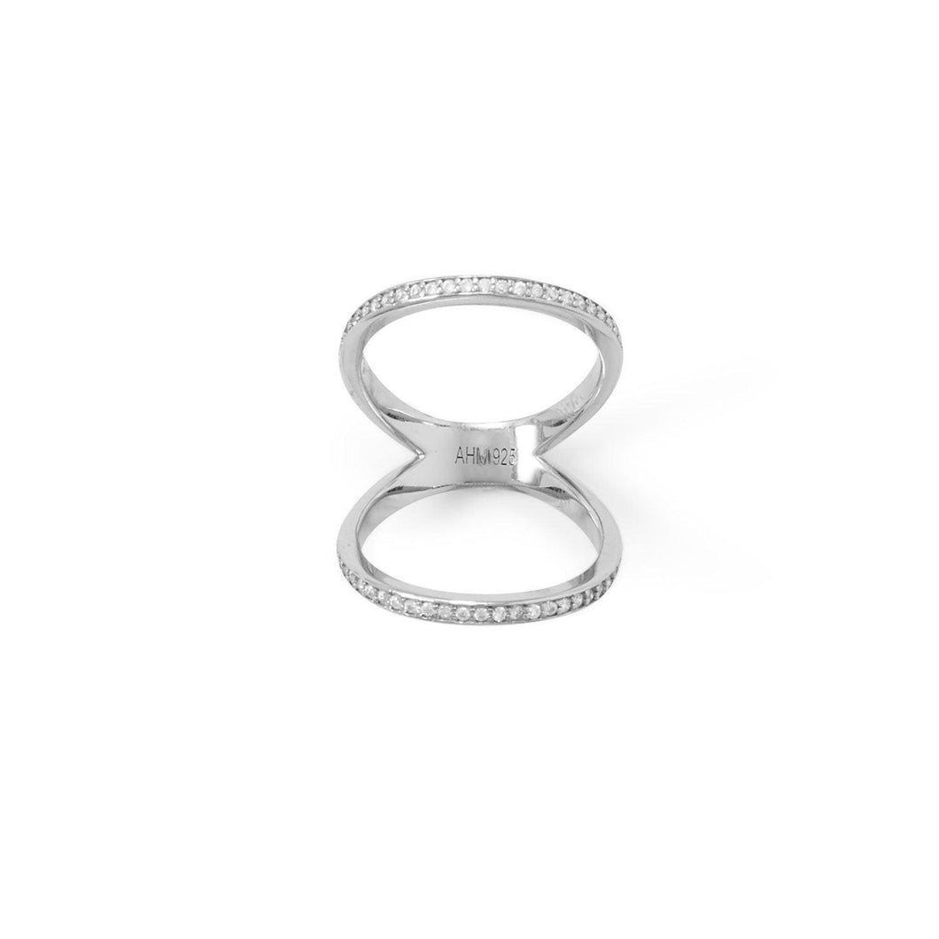 CZ Double Band Knuckle Ring - SoMag2