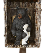 Load image into Gallery viewer, Bear In Outhouse Toilet Paper Holder