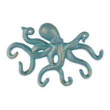 Load image into Gallery viewer, Sea Green Metal Octopus Wall Hook Set