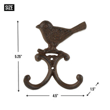 Load image into Gallery viewer, Cast Iron Bird Wall Hook Set