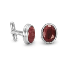 Load image into Gallery viewer, Sterling Silver Corundum Cuff Links - The Southern Magnolia Too