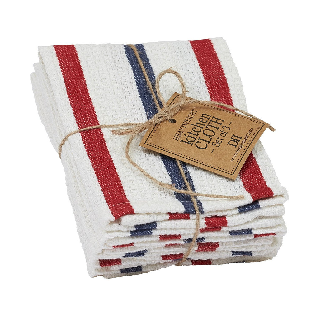 Red and Blue Stripe Heavyweight Dishcloth Set - SoMag2