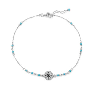 Compass and Sterling Silver Anklet - The Southern Magnolia Too