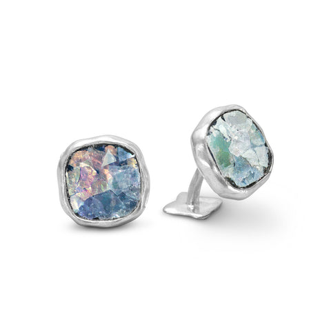 Sterling Silver Roman Glass Cuff Links - The Southern Magnolia Too