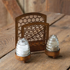 Bee Hive Honey Comb Metal Napkin Caddy - The Southern Magnolia Too