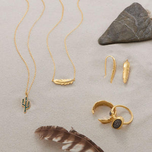 Gold Plate Feather Earrings - SoMag2