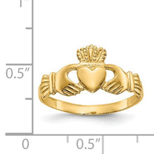 Load image into Gallery viewer, Gold Small Claddagh Ring