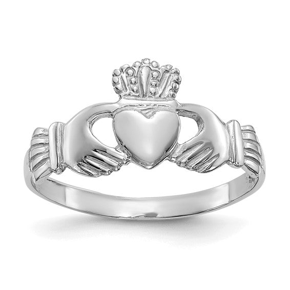 White Gold Small Claddagh Ring