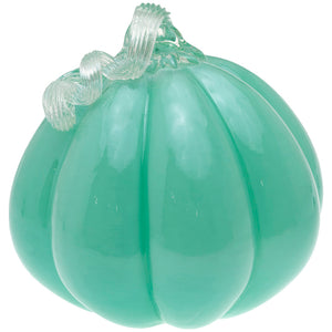 Large Turquoise Glass Pumpkin - The Southern Magnolia Too