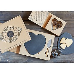Heart Black Slate Cheese Board Gift Set - SoMag2