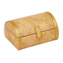 Load image into Gallery viewer, Golden Vegan Leather Travel Jewelry Case - SoMag2