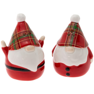 Wallace Plaid Gnome Ceramic Salt and Pepper Shaker Set - The Southern Magnolia Too