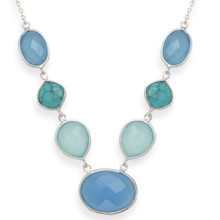 Load image into Gallery viewer, Stabilized Turquoise and Chalcedony Necklace - The Southern Magnolia Too