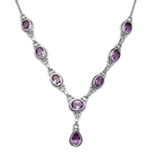 Load image into Gallery viewer, Extension Oval and Pear Shape Amethyst Necklace - The Southern Magnolia Too
