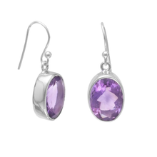 Load image into Gallery viewer, Faceted Amethyst French Wire Earrings - The Southern Magnolia Too