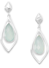 Load image into Gallery viewer, Faceted Green Chalcedony Drop Earrings - The Southern Magnolia Too