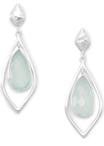 Faceted Green Chalcedony Drop Earrings - The Southern Magnolia Too
