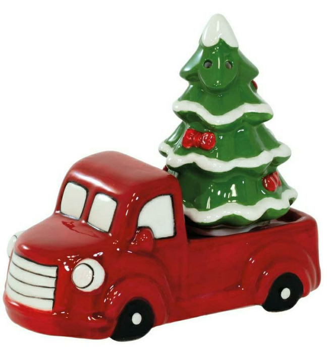Christmas Tree and Red Truck Ceramic Salt and Pepper Shaker Set - SoMag2