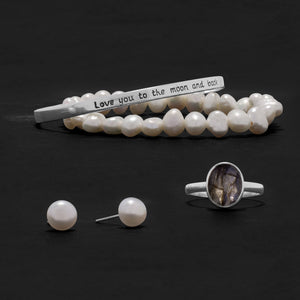 White Cultured Freshwater Pearl Post Earrings - SoMag2