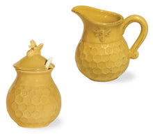 Load image into Gallery viewer, Yellow Honeycomb Sugar and Creamer Set - The Southern Magnolia Too